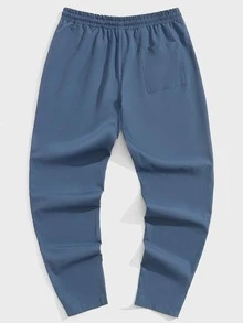 GENTILAND Quần Nam Dây kéo Túi Khối Màu Hình học Giải trí - Màu xanh bụi bặm - Xem 2