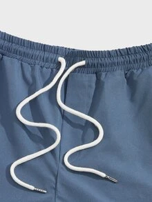 GENTILAND Quần Nam Dây kéo Túi Khối Màu Hình học Giải trí - Màu xanh bụi bặm - Xem 3