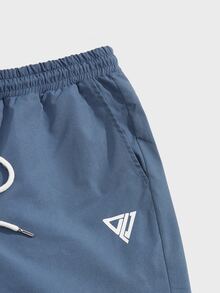 GENTILAND Quần Nam Dây kéo Túi Khối Màu Hình học Giải trí - Màu xanh bụi bặm - Xem 4