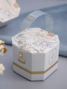 1 pieza Caja de regalo con estampado de flor - Multicolor - Ver 1