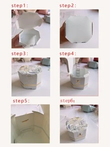 1 pieza Caja de regalo con estampado de flor - Multicolor - Ver 4