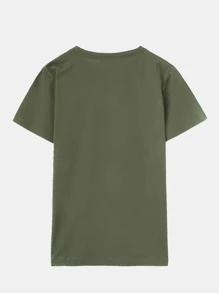 Ashley Baxter Áo thun nữ Con số Lá thư Giải trí - xanh quân đội - Xem 2