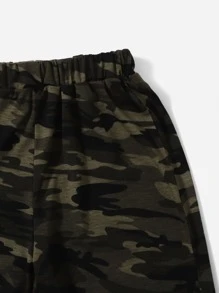SHEIN Bộ hai mảnh Trai Ngụy trang Slogan Giải trí - Màu vàng - Xem 3