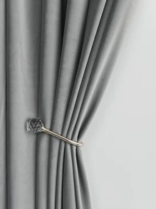 Plain Single Panel Curtain - Grey - View 2