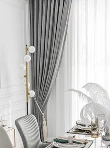 Plain Single Panel Curtain - Grey - View 5