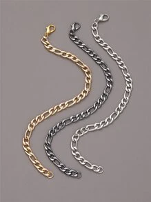 Fashionable and Popular 3pcs Men Minimalist Chain Bracelet for Jewelry Gift and for a Stylish Look - Multicolor - View 1