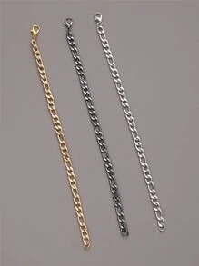 Fashionable and Popular 3pcs Men Minimalist Chain Bracelet for Jewelry Gift and for a Stylish Look - Multicolor - View 2