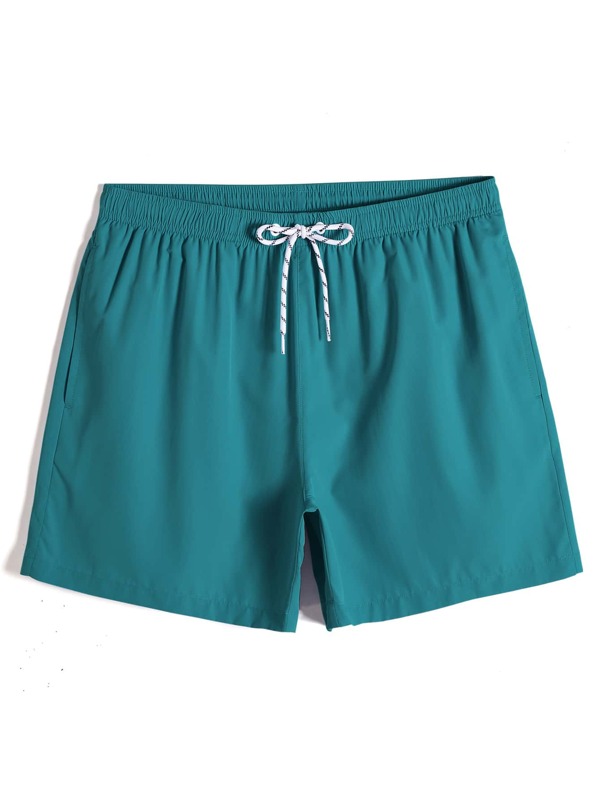 Men Drawstring Waist Solid Swim Trunks SHEIN USA