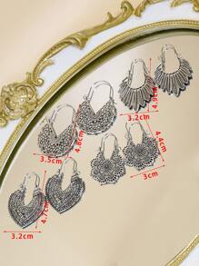 TopHanqi 4 Paar Ohrringe mit Cut Out Blumen- und geometrischem Design, perfekt als Geschenk zu Valentinstag, Muttertag, für Mutter