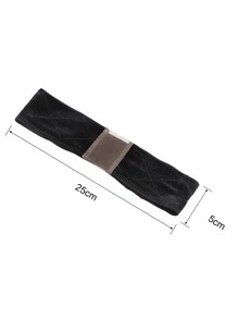 Hook-and-loop Fastener Wig Headband - Black - View 3