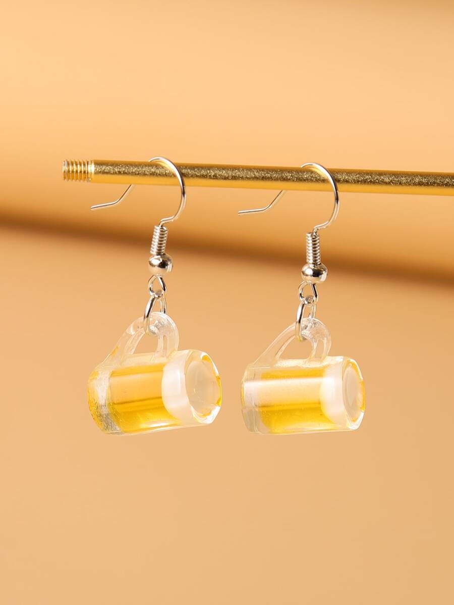 Beer Drop Earrings - Yellow - View 1