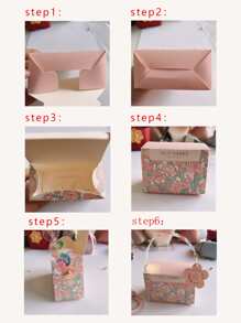 1pc Wedding Favor Box With Handle, Popular Gift Box For Wedding/Party Candy Packing - Baby Pink - View 4