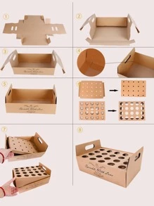 1pc Người giữ hoa giấy đồ họa chữ cái - Màu Khaki - Xem 5