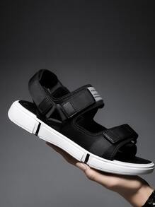 1pair Men's Summer Breathable Anti-Skid And Wear-Resistant Sandals For Sports, Driving, Beach, Casual Wear