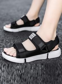 1pair Men's Summer Breathable Anti-Skid And Wear-Resistant Sandals For Sports, Driving, Beach, Casual Wear