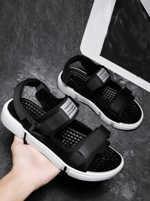 1pair Men's Summer Breathable Anti-Skid And Wear-Resistant Sandals For Sports, Driving, Beach, Casual Wear
