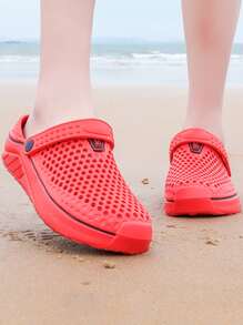 Hollow Out Vented Clogs - Watermelon Pink - View 2