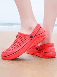 Hollow Out Vented Clogs - Watermelon Pink - View 3