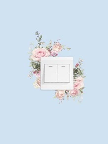 1pc DIY Switch Sticker, Flower Print Switch Wall Sticker, For Bedroom, Living Room, Stickers, Wall Decal, Vinyl Decal For Home Decorations, Spring Decoration Items Refresh Your Home, Rama Decoration Stickers Gifts Birthday Graduation