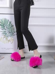 女士時髦單帶家居拖鞋適用於臥室 - 玫紅色 - 查看 2