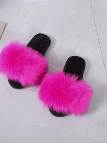 女士時髦單帶家居拖鞋適用於臥室 - 玫紅色 - 查看 4