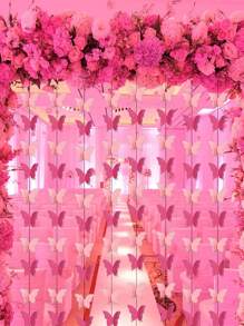 1 件蝴蝶装饰挂纸花环，粉色 3 米蝴蝶拉旗，适用于派对装饰、圣诞节 - 彩色 - 查看 7