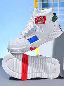 Thể thao Giày thể thao Cho nam giới , Đồ họa Chữ cái High Top Giày trượt băng - trắng - Xem 2