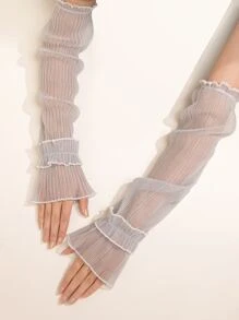 Nơ tay áo xếp li - Xám - Xem 2