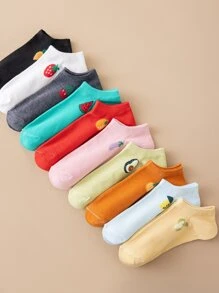 10 cặp hình trái cây Tất mắt cá chân - Nhiều màu - Xem 4