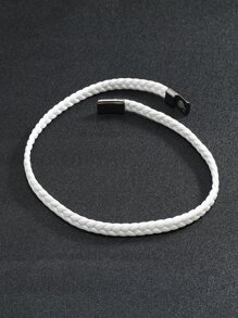 時尚流行男士編織細節手鍊PU適合珠寶禮物和時尚外觀 - 白色 - 查看 4