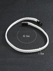 時尚流行男士編織細節手鍊PU適合珠寶禮物和時尚外觀 - 白色 - 查看 5