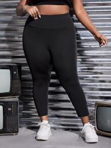 Slaydiva Plus Wide Waist Band Leggings - Black - View 4