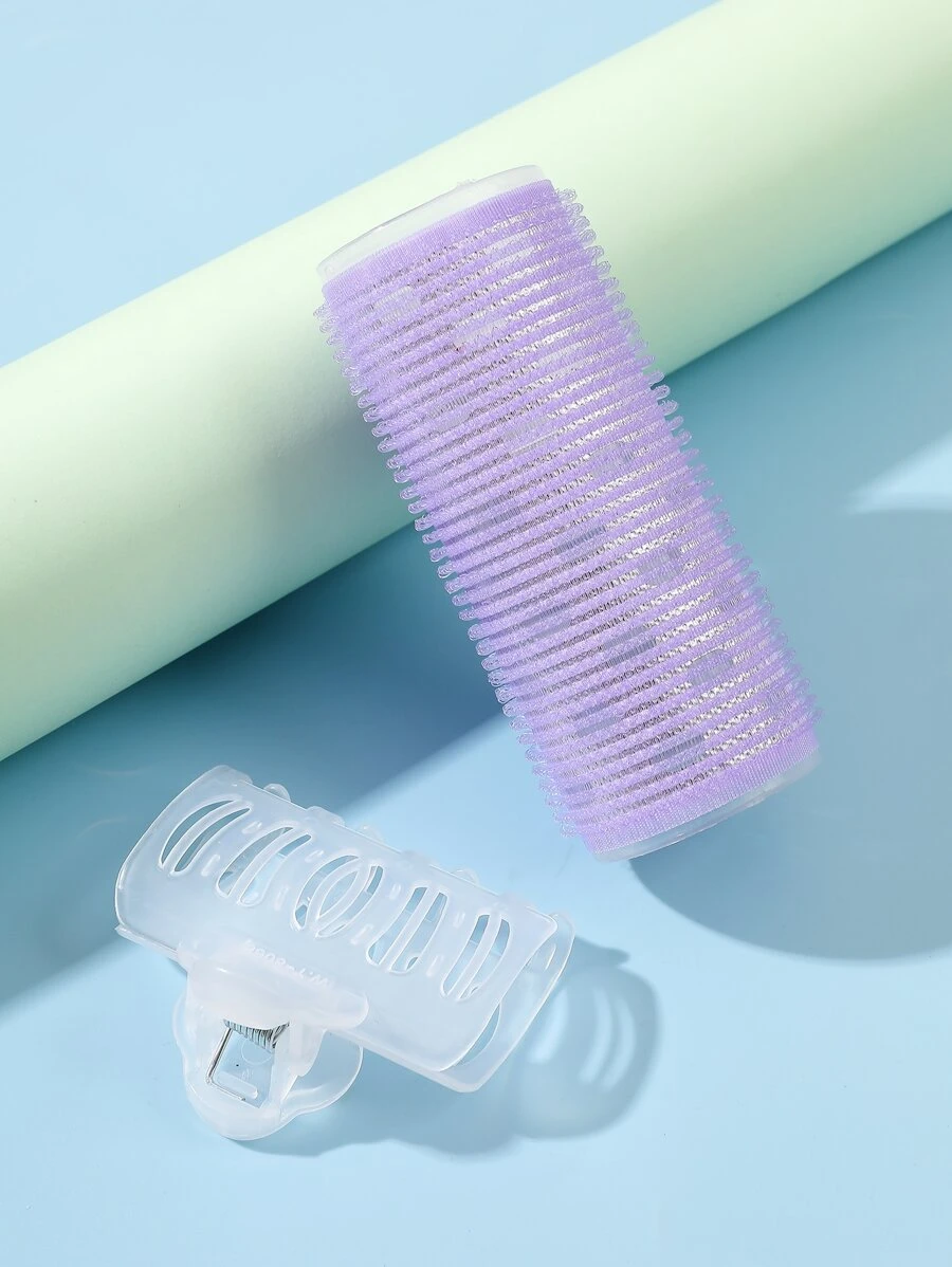 1pc Large Self-Adhesive Hair Curling Roller + 1pc Styling Clip ,Hair Rollers,Heatless Curls,Hair Curler,Hair Products And Accessories For Barber Salon Beauty Travel Essentials