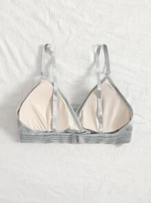 素色無鋼圈文胸 - 淺灰色 - 查看 2