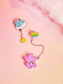 SHEIN X Care Bears 3 件装锌合金可爱熊图案胸针 - 彩色 - 查看 4