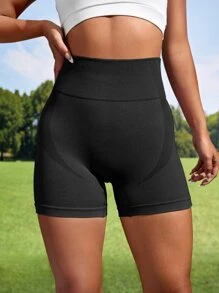 SHEIN Sport Studio Seamless Wideband Waist Sports Shorts Stretchy Shorts Butt Lifting Shortsshort Levanta Bumbumseamless Yoga Shortsseamless Shorts
