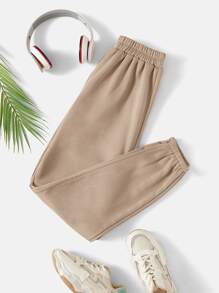 Muchica Quần thể thao nữ màu trơn - Màu nâu  Mocha - Xem 3