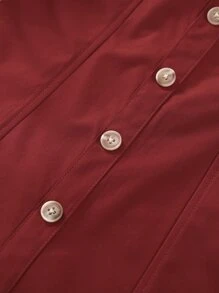 SHEIN 女孩挖肩圓點荷葉邊泡泡袖連衣裙