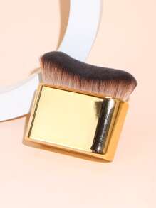 1pc High-End Wave Foundation Brush Gold Facial Makeup Tool - Multicolor - View 4