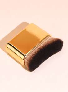 1pc High-End Wave Foundation Brush Gold Facial Makeup Tool - Multicolor - View 5
