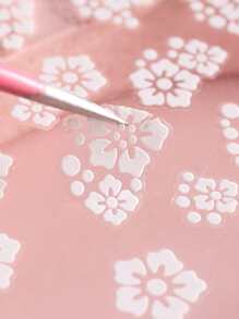FULL BEAUTY 2sheets Flower Pattern Nail Art Sticker Nail Stickers DIY - White - View 3