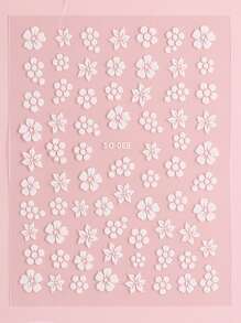 FULL BEAUTY 2sheets Flower Pattern Nail Art Sticker Nail Stickers DIY - White - View 4