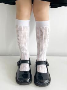 Niñas Calcetines altos minimalista - Blanco - Ver 1