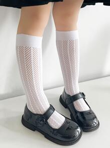 Niñas Calcetines altos minimalista - Blanco - Ver 2