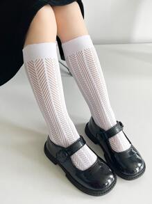 Niñas Calcetines altos minimalista - Blanco - Ver 3