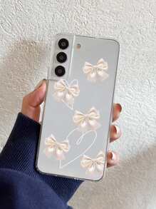 Bowknot Print Clear Phone Case - Multicolor - View 4