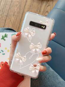 Bowknot Print Clear Phone Case - Multicolor - View 5