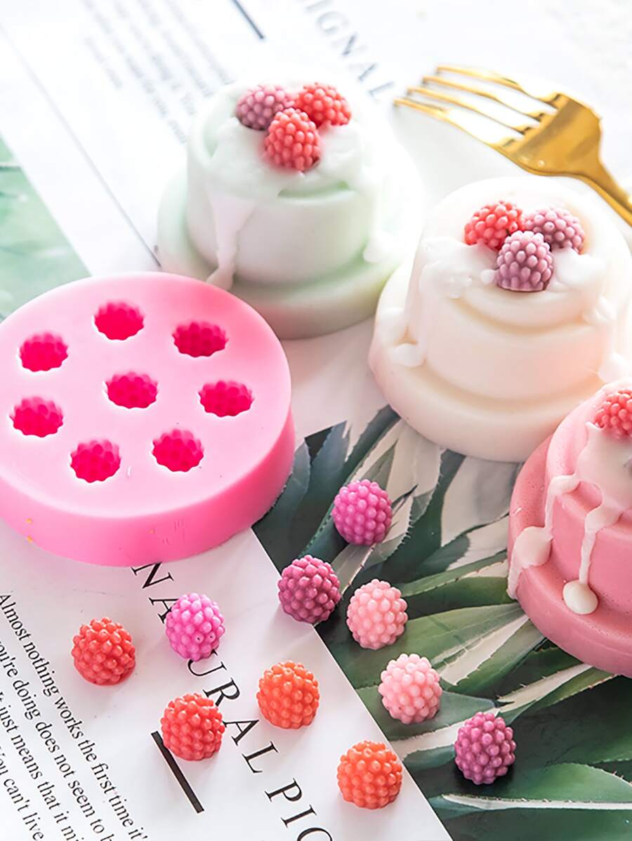 1pc Reusable DIY Silicone Mold,Creative Pink Raspberry Shaped Washable Silicone Mold For DIY Lovers - Pink - View 1