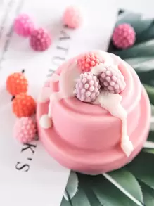 1pc Reusable DIY Silicone Mold,Creative Pink Raspberry Shaped Washable Silicone Mold For DIY Lovers - Pink - View 3