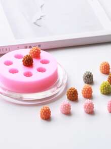 1pc Reusable DIY Silicone Mold,Creative Pink Raspberry Shaped Washable Silicone Mold For DIY Lovers - Pink - View 6